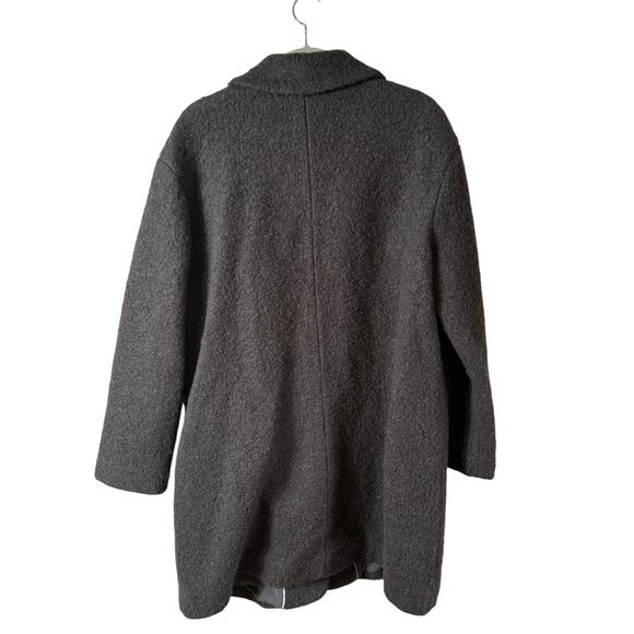 Maeve by Anthropologie Oversized Boucle Pea Coat SZ XL Brown Olive Wool Blend - Picture 2 of 12
